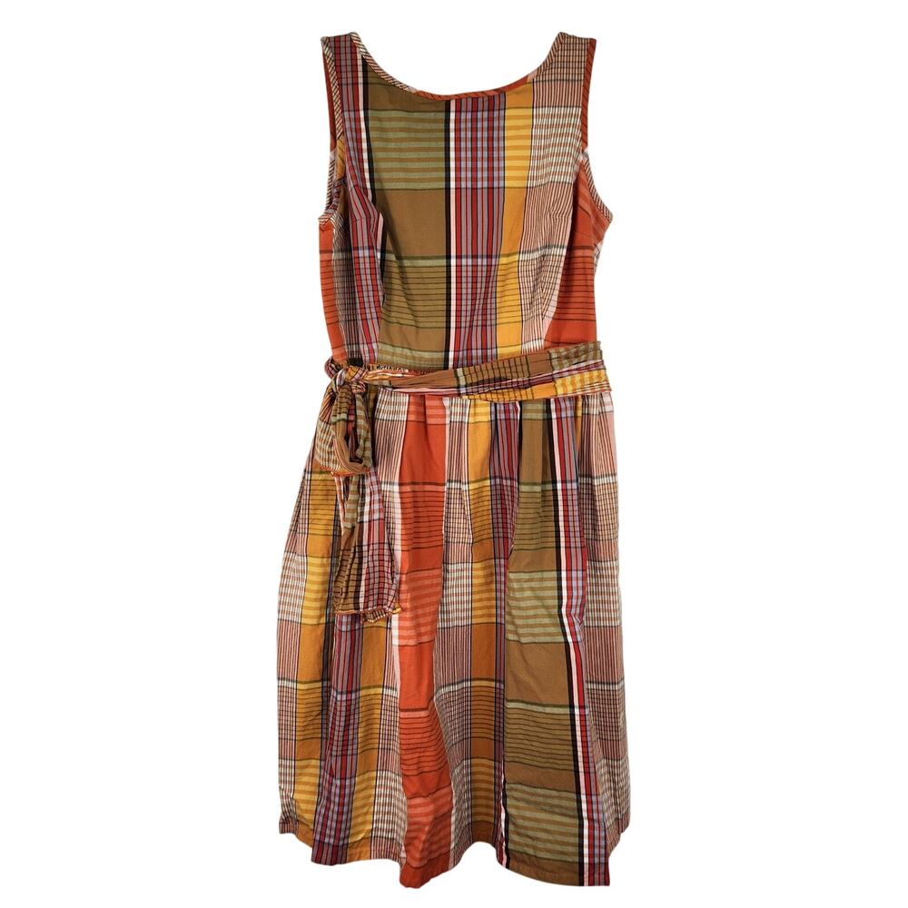 Isaac Mizrahi for Target Orange Brown Plaid Dress Sz 6 Prairie Core Country Chic